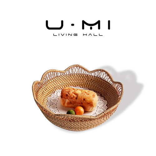 U Mi LIVING · 藤浪 | 果盘中式创意秋藤手工编织水果糖果收纳