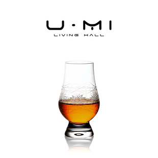 闻逸 LIVING 威士忌杯轻奢刻花闻香杯水晶玻璃洋酒杯