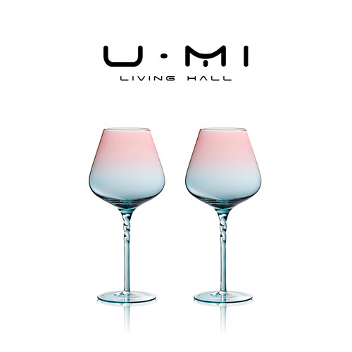 U Mi LIVING · 海月 | 酒具渐变粉冰蓝香槟杯家用水晶玻璃高脚杯