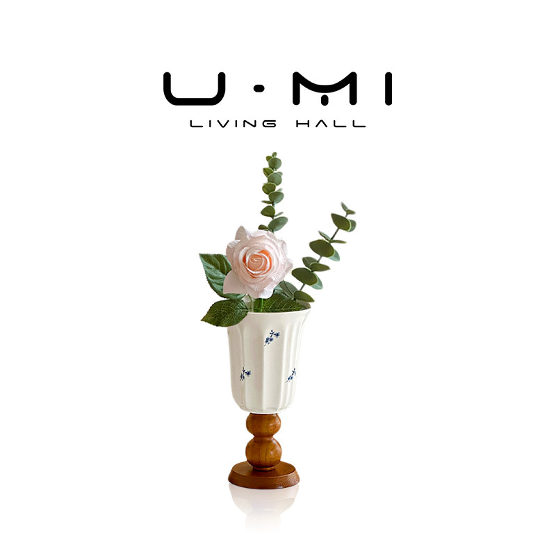 U Mi LIVING · 雅素 | 陶瓷花瓶轻奢高级感客厅高脚插花装饰摆件