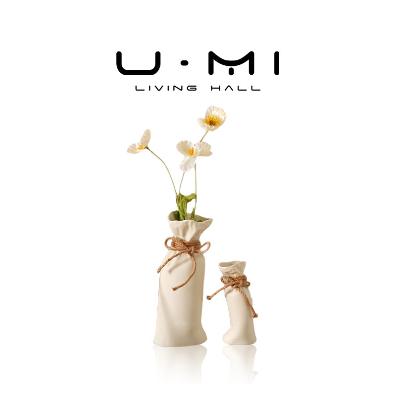 U Mi LIVING · 纸袋 | 陶瓷花瓶不规则褶皱创意感家居装饰摆件