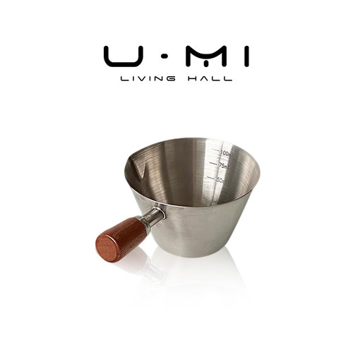 U Mi LIVING · 月白 |萃取杯碟304不锈钢木柄浓缩咖啡量杯带刻度