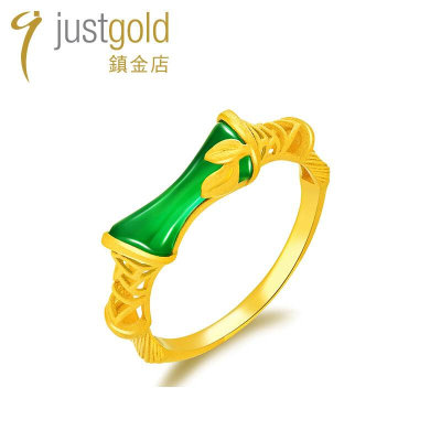 justgold镇金店竹韵5G工艺黄金足金戒指1728241Y