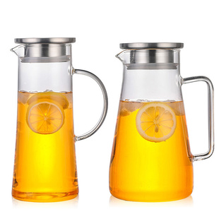 耐热玻璃冷水壶家用大容量果汁壶泡茶壶透明水壶带把杯凉水壶扎壶