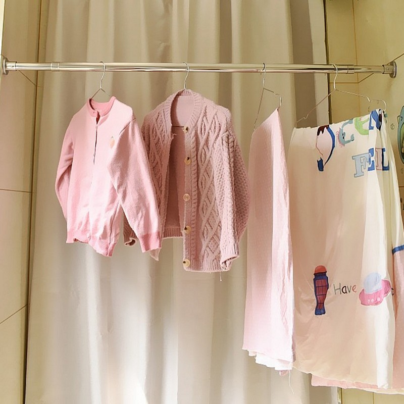 沛晴 伸缩3/5米晾衣杆加长固定单杆4M凉晒阳台晒被子免孔衣架撑杆