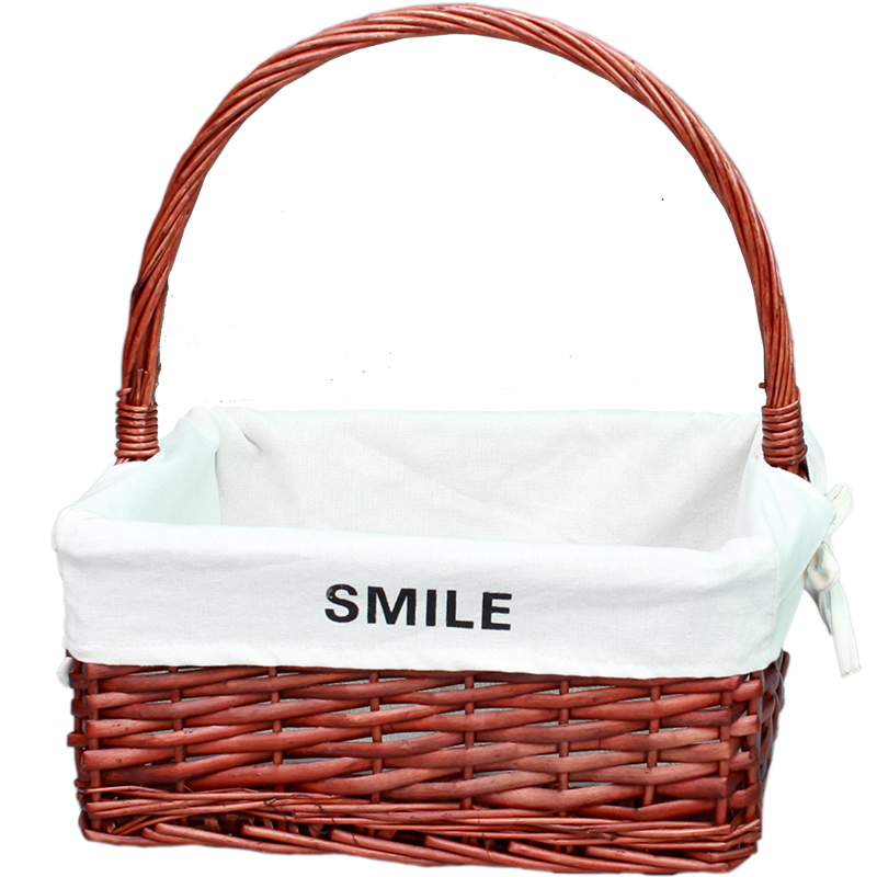 可拆洗藤编收纳筐手提篮竹篮手提水果篮竹编手提篮子收纳篮小篮子