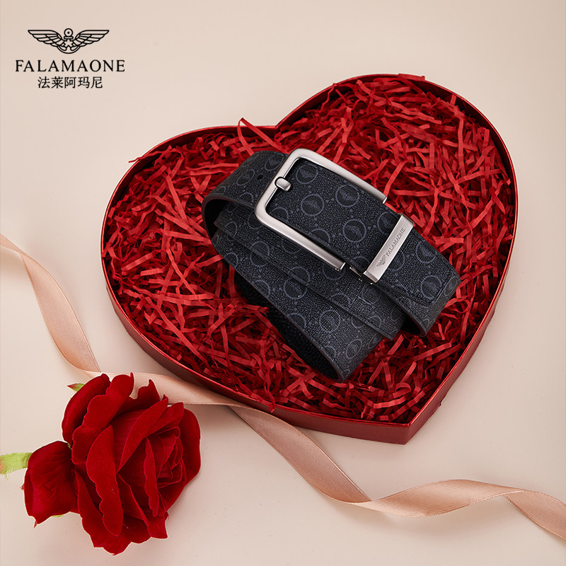 【节日礼物】法莱阿玛尼皮带男式针扣休闲腰带真皮男款正品裤带潮