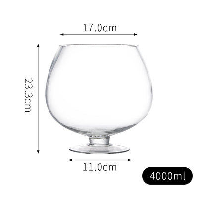 巨大容量啤酒杯大号红酒杯高脚杯玻璃白兰地杯拼酒神器鱼缸6000ML