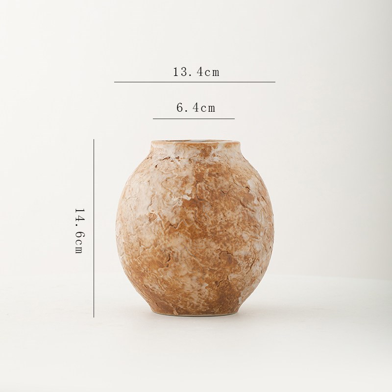 蜀门侘寂风复古花瓶陶瓷小口径插花摆件客厅茶室小众设计感装饰品图片