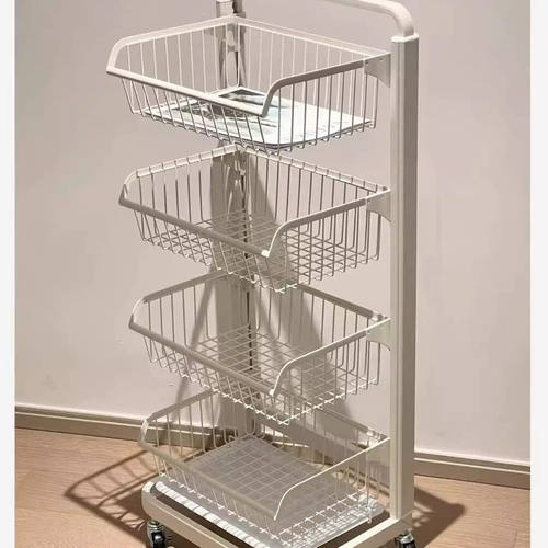 白色系厨房置物架小推车