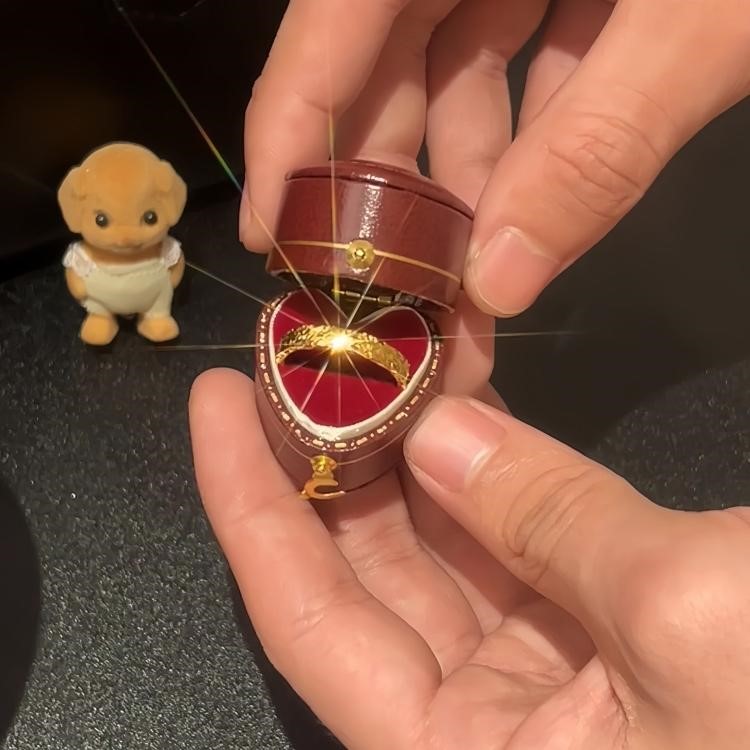 求婚戒指盒复古迷你爱心