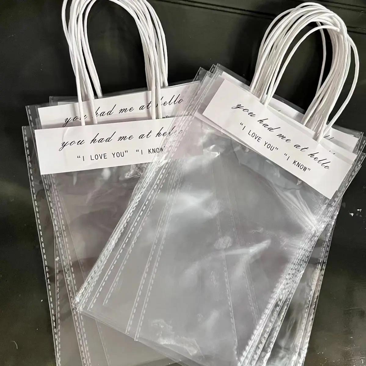 ins透明礼物手提袋小号搞