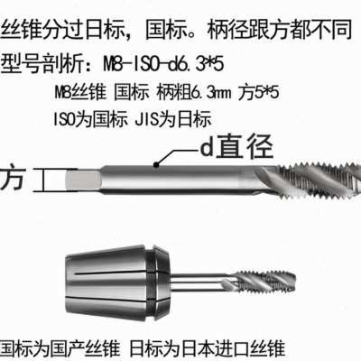 ERG丝锥夹头 TER32 方孔ER夹头 夹丝锥专用夹头夹丝锥ER筒夹