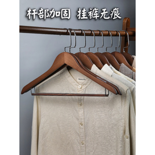 店挂衣服撑子 实木衣架家用挂衣防滑衣挂无痕木质木头木制衣柜服装