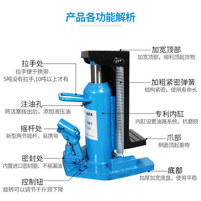 液压爪式XRE千斤顶式铝膜立专用鸭嘴跨顶5式油压起道机t10吨20T3