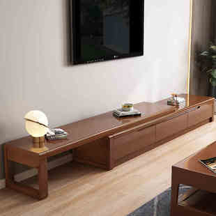 客厅收纳柜 全实木电视柜小户型可伸缩现代简约经济型茶几组合中式