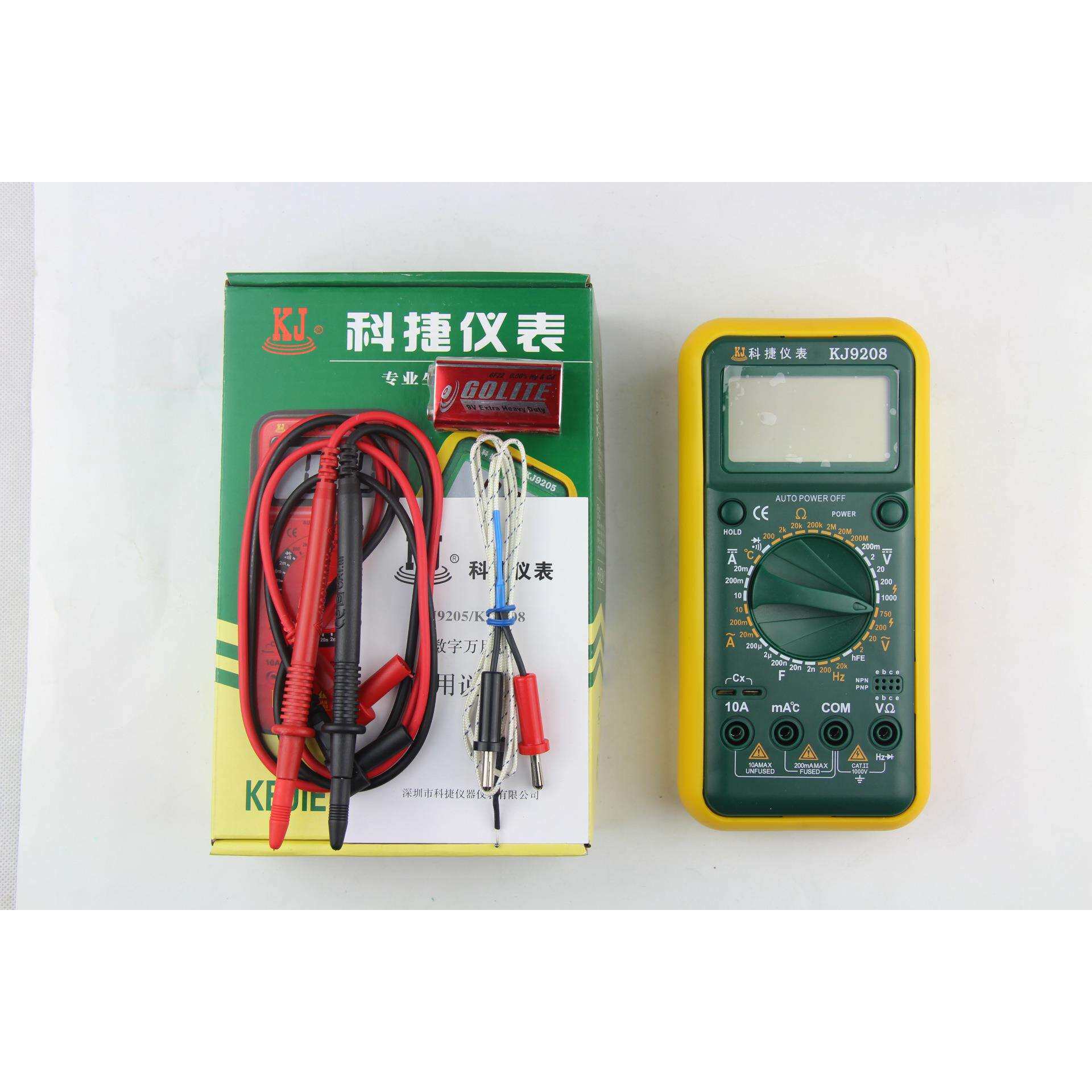 科捷数字万用表KJ9208 全保护防烧 自动关机 带温度 频率