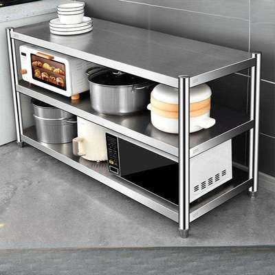 不锈钢加厚货架菜式厨房置物架落地收纳架加粗不绣钢家用多层潮州