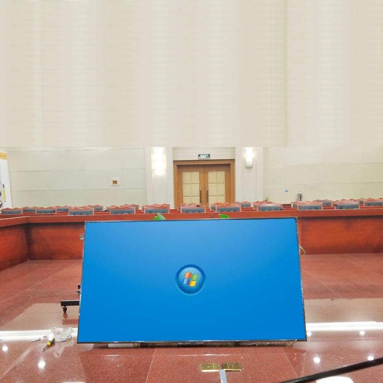 电视支架落地矮大屏可移动三角推车舞台会议台反看俯仰角调节