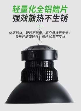 LED工矿灯足瓦厚料300W400Wled大功率超亮黑色高低塔宽压工厂仓库