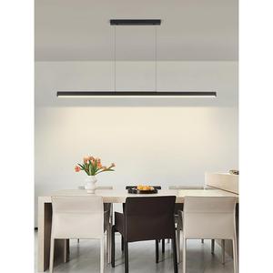 A8L餐厅吊灯现代简约餐厅灯极简一字长条办公室餐桌饭厅吧台灯具Z