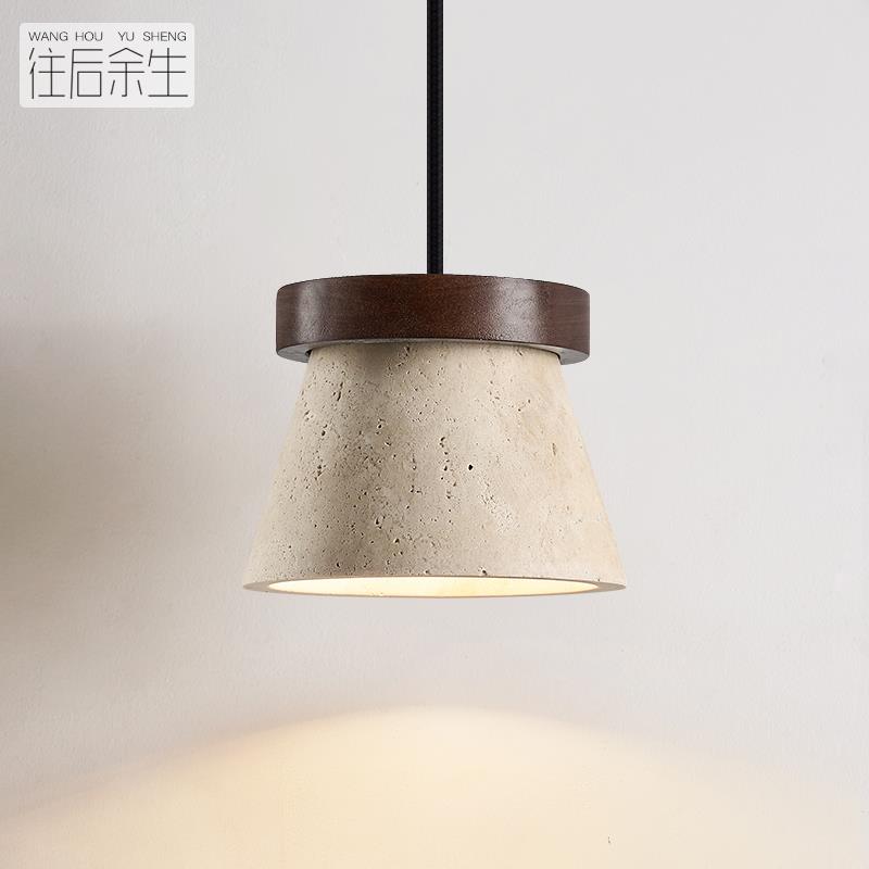 复古卧室床头吊灯感主卧法式奶油中古风实木可升降长线小吊灯