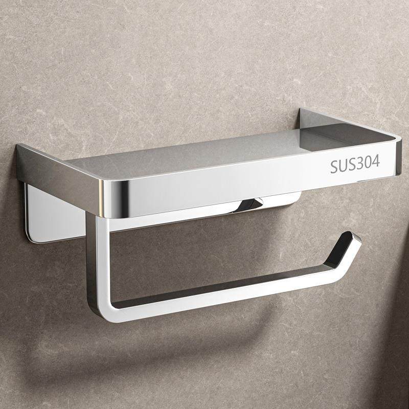 免打孔卷纸架304不锈钢厕所纸巾架卫生间纸巾盒酒店厕纸盒卷纸盒