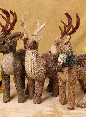 右歪低头中站鹿15V0441S摆件