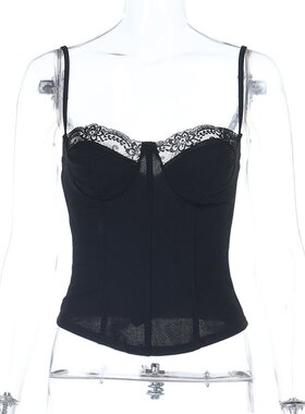 JY25339MHO欧美跨境蕾丝花边吊带上衣2025夏季新款百搭小背心女装