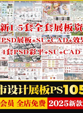 城市设计更新展板PS老城街区社区微改造展板A1A0模板psd源文件PSD