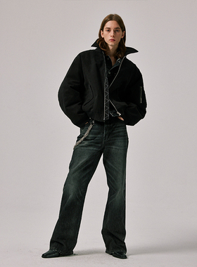 Amicus Animae百年传承日本冈山Kaihara黑灰进口微喇牛仔裤 81牛