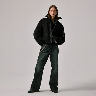 Amicus Animae百年传承日本冈山Kaihara黑灰进口微喇牛仔裤 81牛