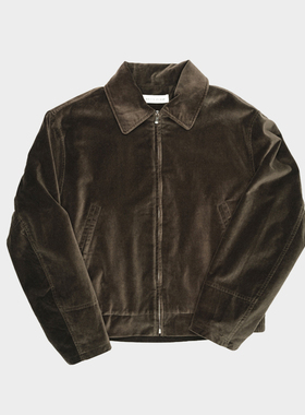 Amicus Animae 做旧水洗宝石丝绒弯刀袖夹克