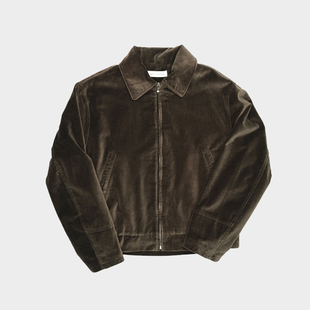 Amicus Animae 做旧水洗宝石丝绒弯刀袖夹克