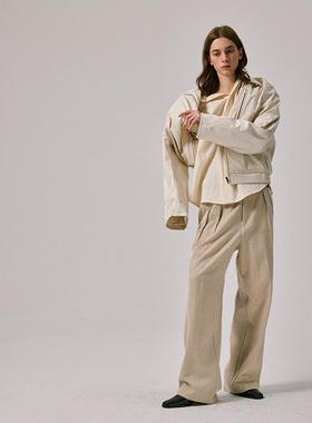 Amicus Animae 高羊毛含量挺阔打褶基础西裤