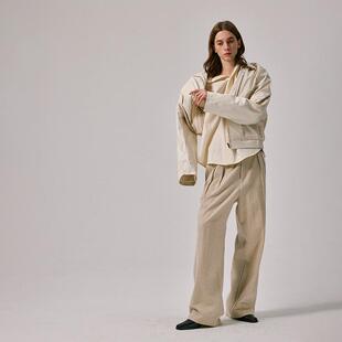 高羊毛含量挺阔打褶基础西裤 Amicus Animae