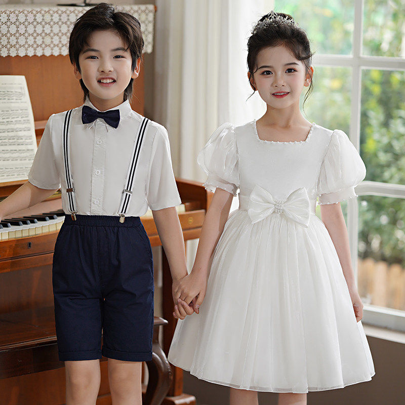 儿童幼儿园毕业典礼演出女童公主裙舞蹈服大合唱表演服装男童礼服