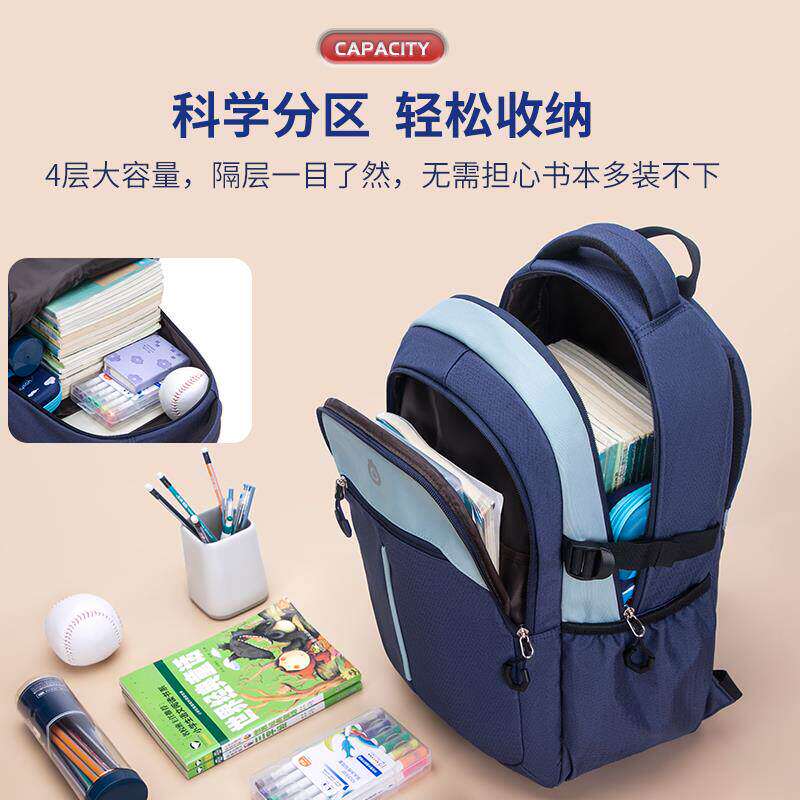 日本新款书包小学生1-6年级男女孩初中生减负护脊大容量防水背包