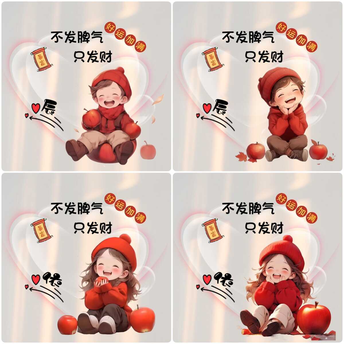 抖音姓氏情侣微信头像可爱个性新年背景图素材PSD模板设计订制