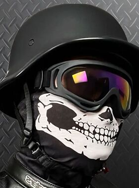 3C认证复古半盔夏季德式大兵摩托车头盔哈雷钢盔机车瓢盔电动车