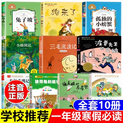 一年级寒假推荐阅读书目全套兔子坡注音版狗来了孤独的小螃蟹小鹿斑比三毛流浪记南方出版社彼得兔的故事正版课外书儿童文学畅销书