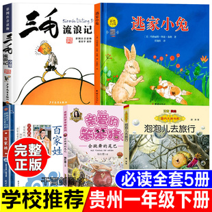 贵州一年级下册必读书三毛流浪记张乐平著逃家小兔注音版绘本百家姓亲爱的笨笨猪杨红樱童话泡泡儿去旅行记春风文艺出版社