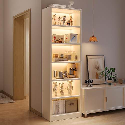 家用书架简易落地收纳过道柜子客厅多层墙网红网红电视柜旁置物架