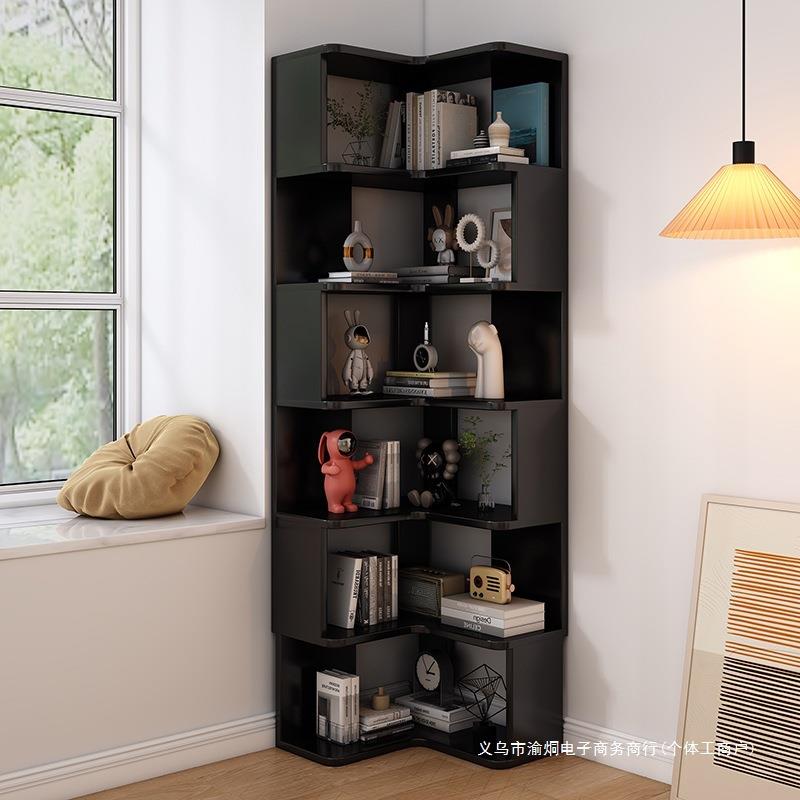 柜置物角柜转角柜拐墙角架客厅三角实木书柜收纳储物柜落地式书架