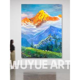 《金碧辉煌》背有靠山客厅装饰画玄关走廊无框画高档大气别墅挂画