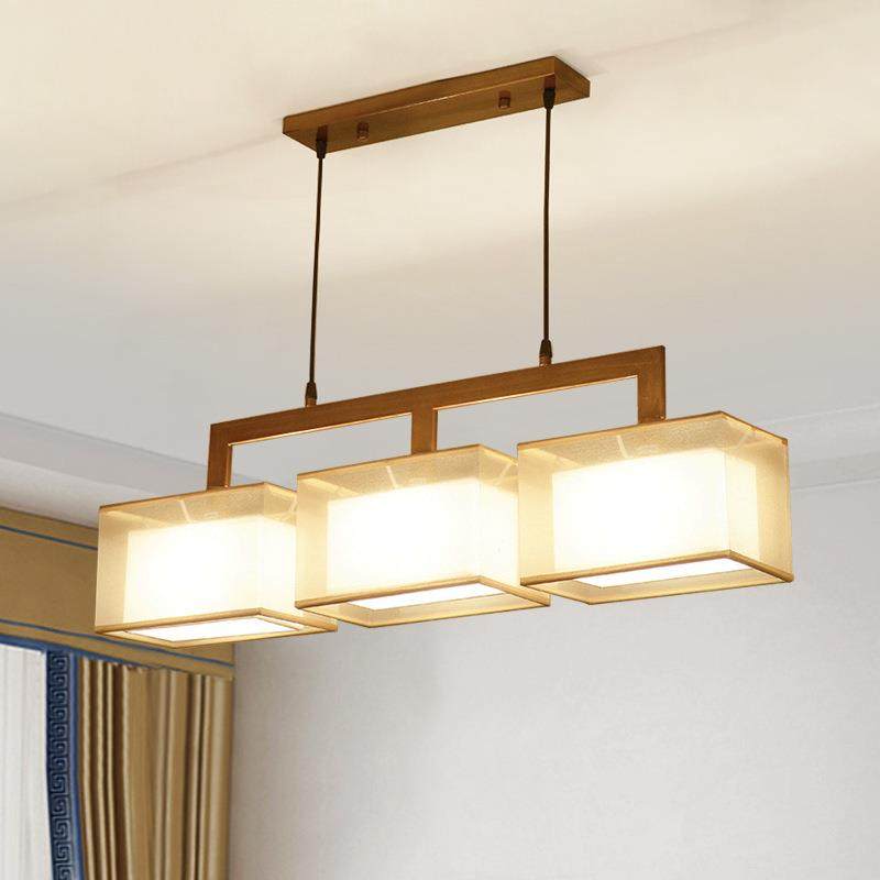 新中式吊灯客厅灯具长方形铁艺仿古吧台灯饰现代简约三头餐厅吊灯,电子元器件市场,集成电路（IC）,淘宝优惠券,粉丝福利购,淘宝优惠卷