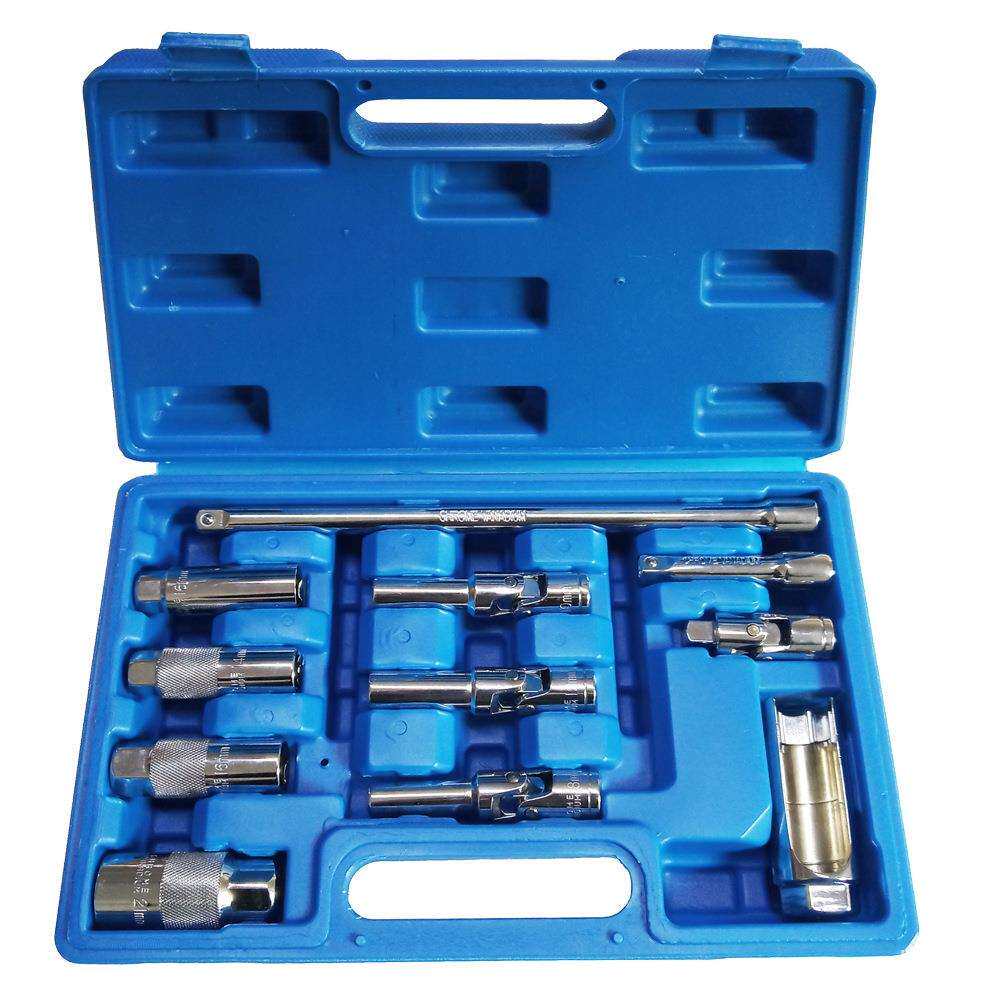 11件套3/8方头火花塞套筒扳手组套火花塞拆卸工具万向节套筒接杆
