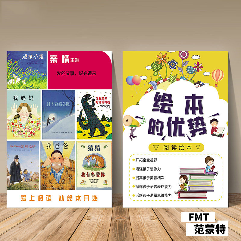 幼儿园儿童房装饰画无框画挂画绘本馆软装壁画卡通墙画阅读区墙贴图片