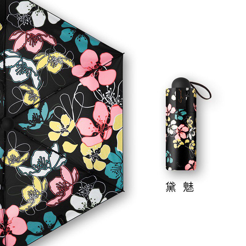 加设五折手开折叠伞迷你口袋伞小清新遮阳伞防晒荷包女士太阳伞