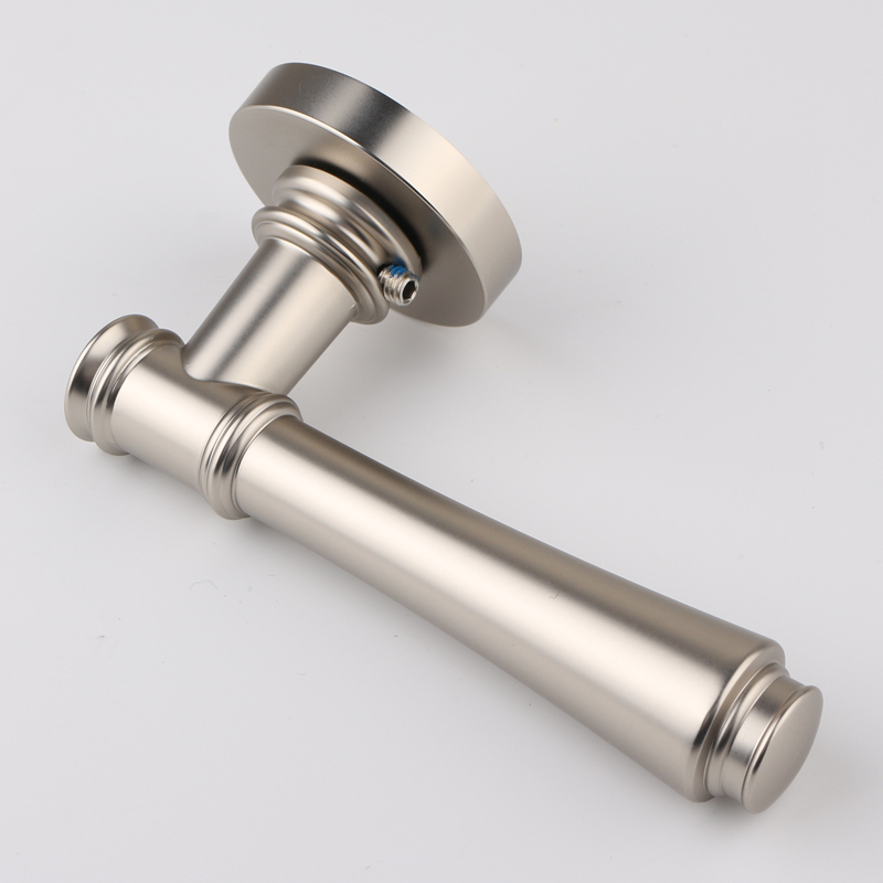 美式拉丝镍门锁室内房门锁卧室砂银色门把手欧式简约静音分体锁